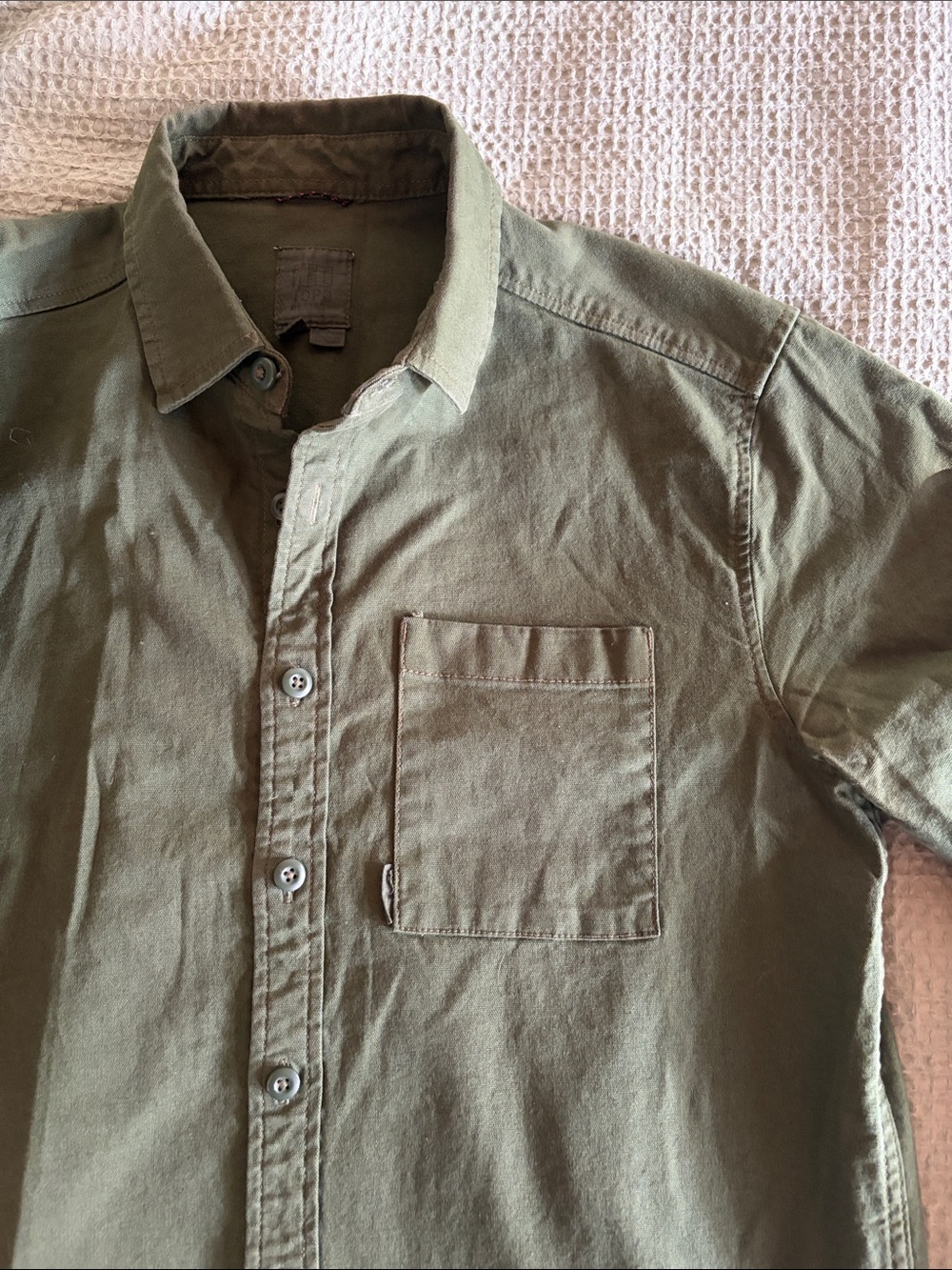Topo Designs Olive Green Casual Button-Down Shirt